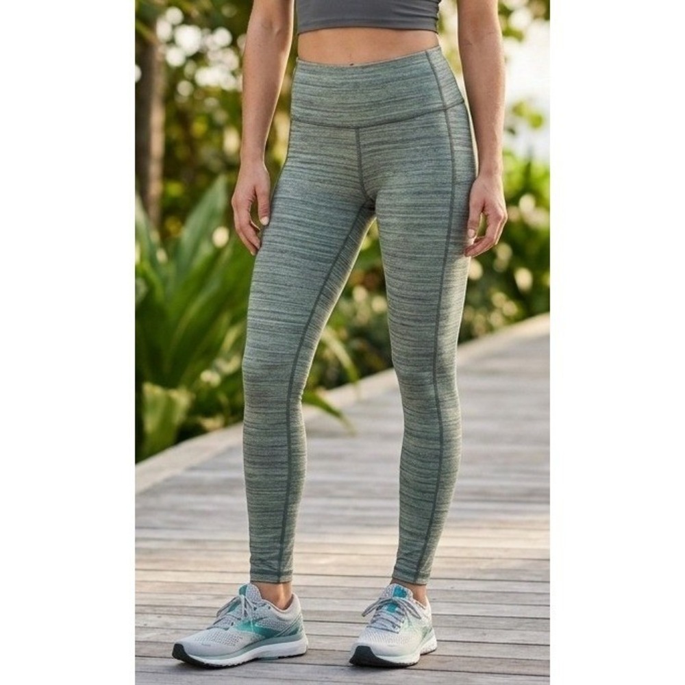 Athleta High Rise Workout Leggings Womens Small Gray Spacedye Gym Running Active